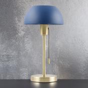 Bella Brass Table Lamp C/W Blue Dome Shade image