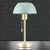Bella Brass Table Lamp C/W Green Dome Shade image