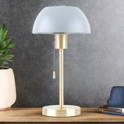 Bella Brass Table Lamp C/W Grey Dome Shade image