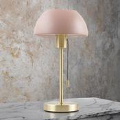 Bella Brass Table Lamp C/W Soft Pink Dome Shade image