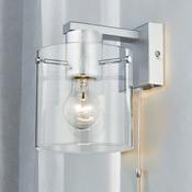 1L Aluminum &amp; Clear Vintage Glass Wall Light image