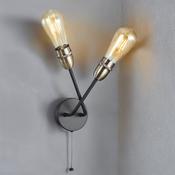 Black W/ Antique Brass Finish Venus Wall Light image