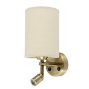 ANTIQUE BRASS with OATMEAL SHADE ASHLEY WALL LIGHT image