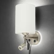 Satin Nickel W/ White Shade Ashley Wall Light