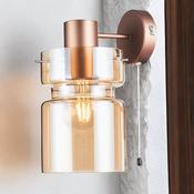 Copper Finish W/ Amber Glass Camden Wall Light