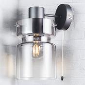 Matt Grey Finish W/ Smoke Glass Camden Wall Light