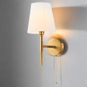 Shandon Matt Brass Wall Light With Fabric Shade