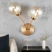 Matt Brass Finish W/ Amber Glass Wall Light