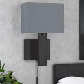Matt Black W/ Grey Shade Décor Wall Light