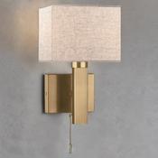 Matt Brass W/ Oatmeal Shade Décor Wall Light