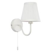 CREAM with OFF WHITE PLEAT SHADE WALL LIGHT image