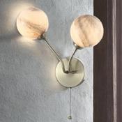 Antique Brass W/ Marble Glass Rosie Wall Light
