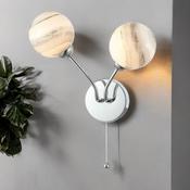 Polished Chrome W/ Marble Glass Rosie Wall Light