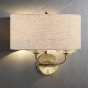 Antique Brass W/ Cream Shade Stylo Wall Light