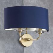 Satin Brass W/ Navy Shade Stylo Wall Light