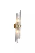 Lara 2Lt Wall Light - Gold Metal &amp; Clear Glass Rods image