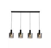 Sweden 3Lt Bar Pendant - Black Metal &amp; Smoked Ombre Glass image
