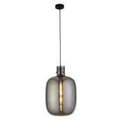 Radiance 1Lt Pendant, Black Metal and Smoked Glass image
