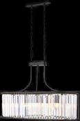 Deluge LED Flush, Black Metal with Crystal Glass image