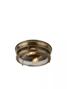 Lotus 2Lt Flush, Antique Brass Metal and Glass Diffuser image