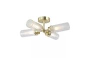 Imperial 4LT Flush, Satin Brass and Clear Ribbed Glass image