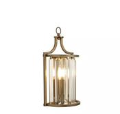 Empire 6Lt Flush, Antique Brass Metal &amp; Clear Crystal image