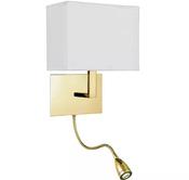 Couper LED Wall Light, Satin Brass Metal with Clear Acrylic image