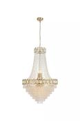 Louis Phillipe 11Lt Pendent Lamp, Satin Brass with Clear cry image
