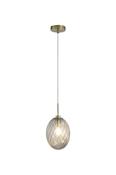 Whirl 1Lt Pendant, Satin Brass Metal with Smoked Glass image