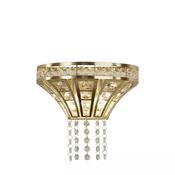 Empire 2LT Wall Light, Antique Brass with Clear Crystal image