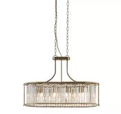 Empire 5Lt Pendant - Antique Brass Metal &amp; Clear Crystal image