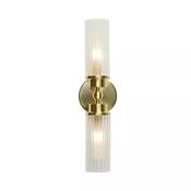 Aberdeen LED Up/Down Wall Light, Satin Brass Metal with Clea image