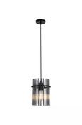 Swizzle 1Lt Pendant, Matt Black Metal with Smoked Rods Dia. image
