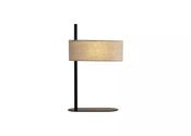 Hessian 1Lt Table Lamp, Black Metal with Linen Shade image