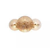 Cannes LED 3Lt Flush, Latte Metal and Amber Glass image