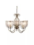Preston 2Lt Flush, Antique Brass with Seeded Glass image