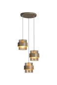 Royal 4Lt Bar Pendant, Sand Metal, Amber Ribbed Glass image
