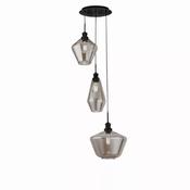Radiance 3Lt Multi Drop Pendant, Black Metal and Smoked Glas image