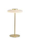 Record LED Table Lamp, Gold Metal with White Glass image