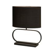 Modish Table Lamp - Matt Black Metal With Natural Shade image