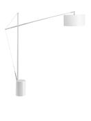 TRACCIA Iron &amp; Plastic White Fabric Shade Adjustable LED E27 1x12 W IP20 Bulb Excluded L: 195 W: 40 H: 165