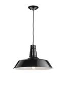 OSTERIA Shining Black Steel Outside Matt White Inside LED E27 1x12W Bulb Excluded D: 46 H1: 26 H2: 115 cm image
