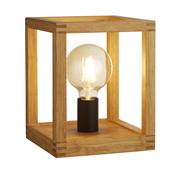 SQUARE WOVEN BAMBOO WOOD 1LT TABLE LAMP image