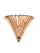 GUSCIO Chrome Metal &amp; Amber Glass LED E14 1x5 Watt 230 Volt IP20 Bulb Excluded D: 25 W: 16 H: 20 cm