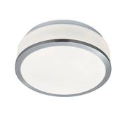 CHEESE - BATHROOM - IP44 2LT FLUSH, OPAL WHITE GLASS SHADE, SATIN SILVER TRIM DIA 23CM image
