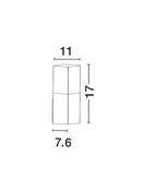 STICK Dark Gray Alum. White Acrylic E27 1x16 Watt L: 7.6 W: 11 H: 17 cm IP54 image