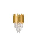 GRANE Gold Metal &amp; Crystal LED E14 2x5 Watt 230 Volt IP20 Bulb Excluded D: 25 W: 15.5 H: 35 cm