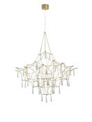 GORO Clear Crystal &amp; Gold Metal LED 20 Watt 230 Volt 2000Lm 3000K IP20 D: 80 H: 160 cm image