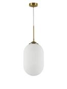 ATHENA Opal Glass Brass Metal LED E27 1x12 Watt 230 Volt IP20 Bulb Excluded D: 22.5 H1: 55.4 H2: 120 cm image