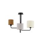 BITONTO Sandy Black Metal White Fabric Shade LED E14 3x5 Watt 230 Volt IP20 Bulb Excluded D: 56.2 H: 43 cm image